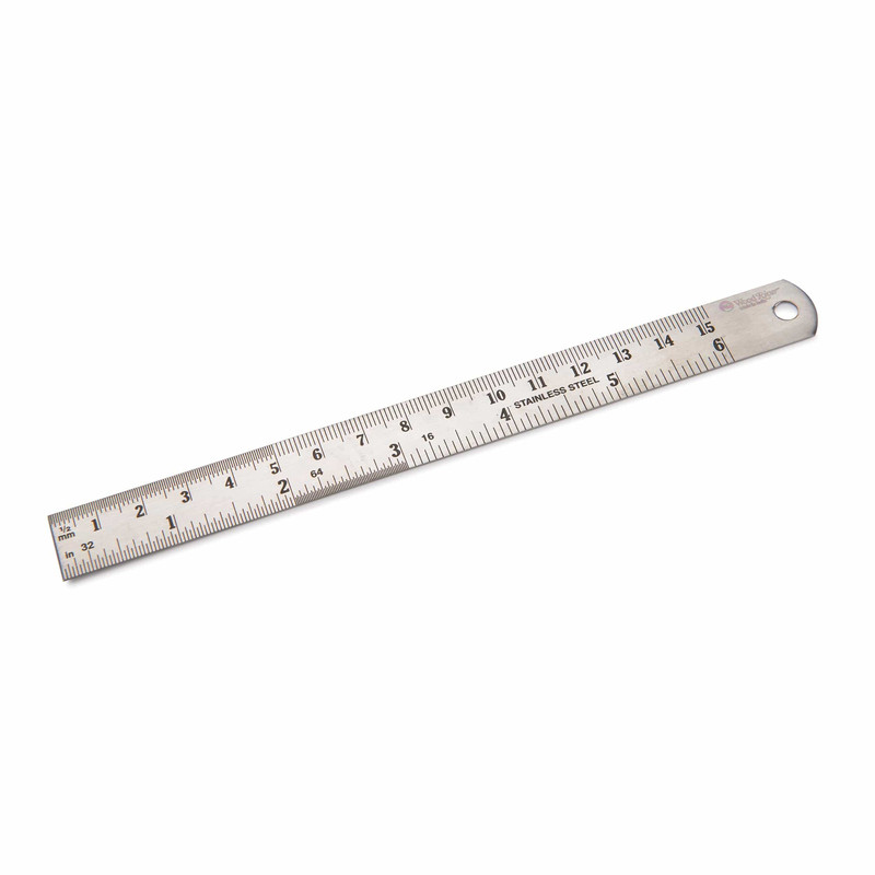 Stainless Steel Cabinetmaker's Rule - Length:6"